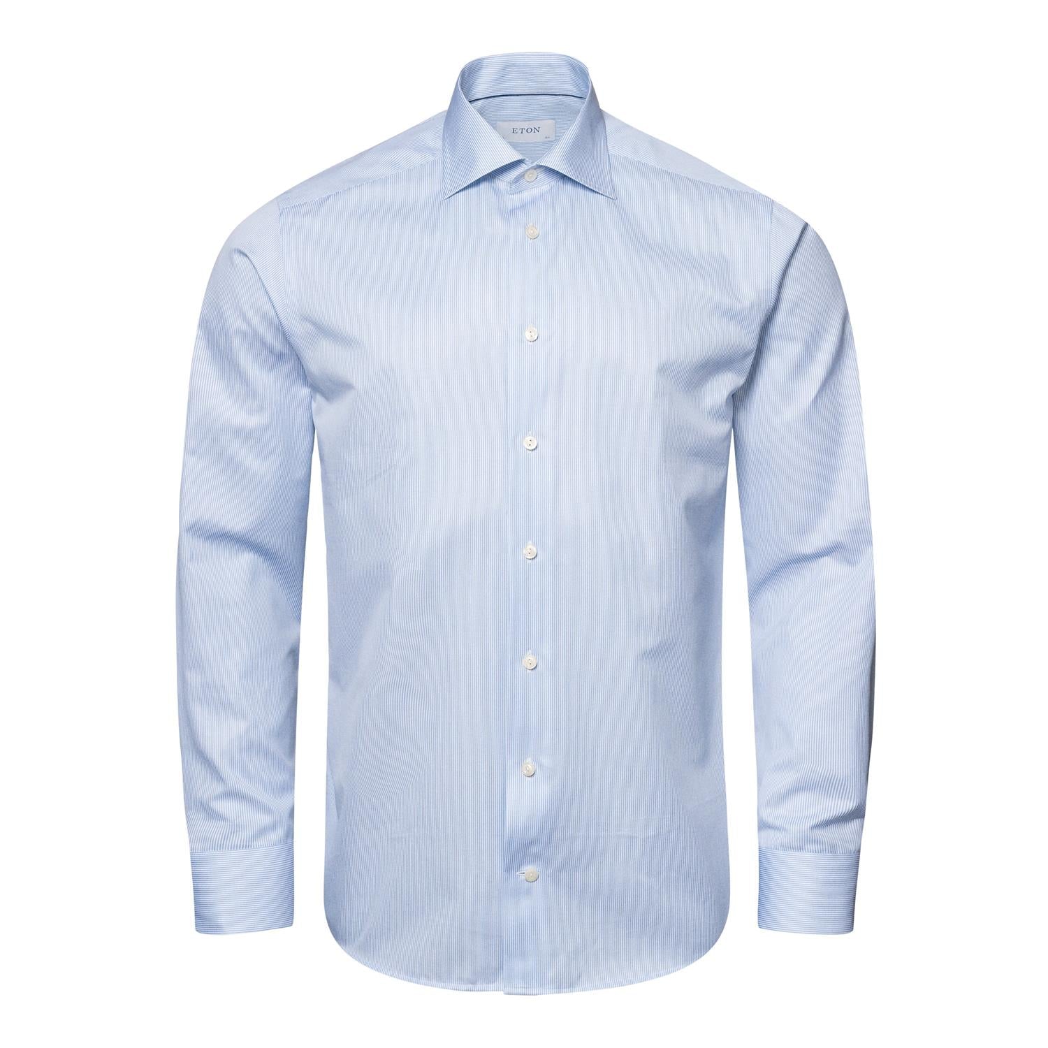 Skjorte - Light Blue Fine Striped Contemporary Fit