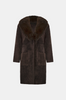 Kåpe - Feather Yarn Knit Coat Mocha