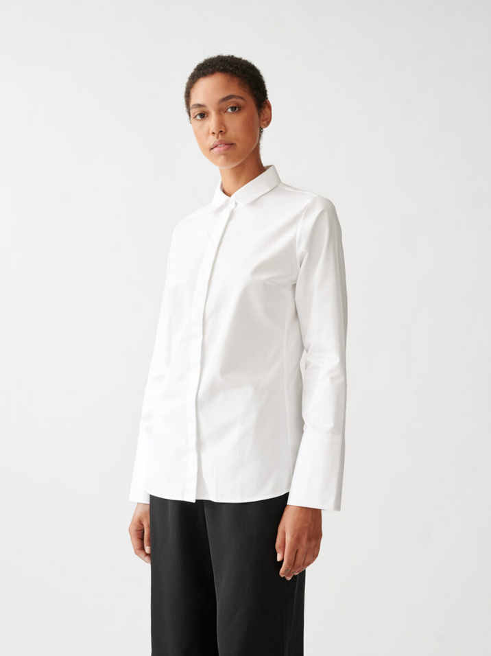 Skjorte - Fitted High Cuff Shirt White