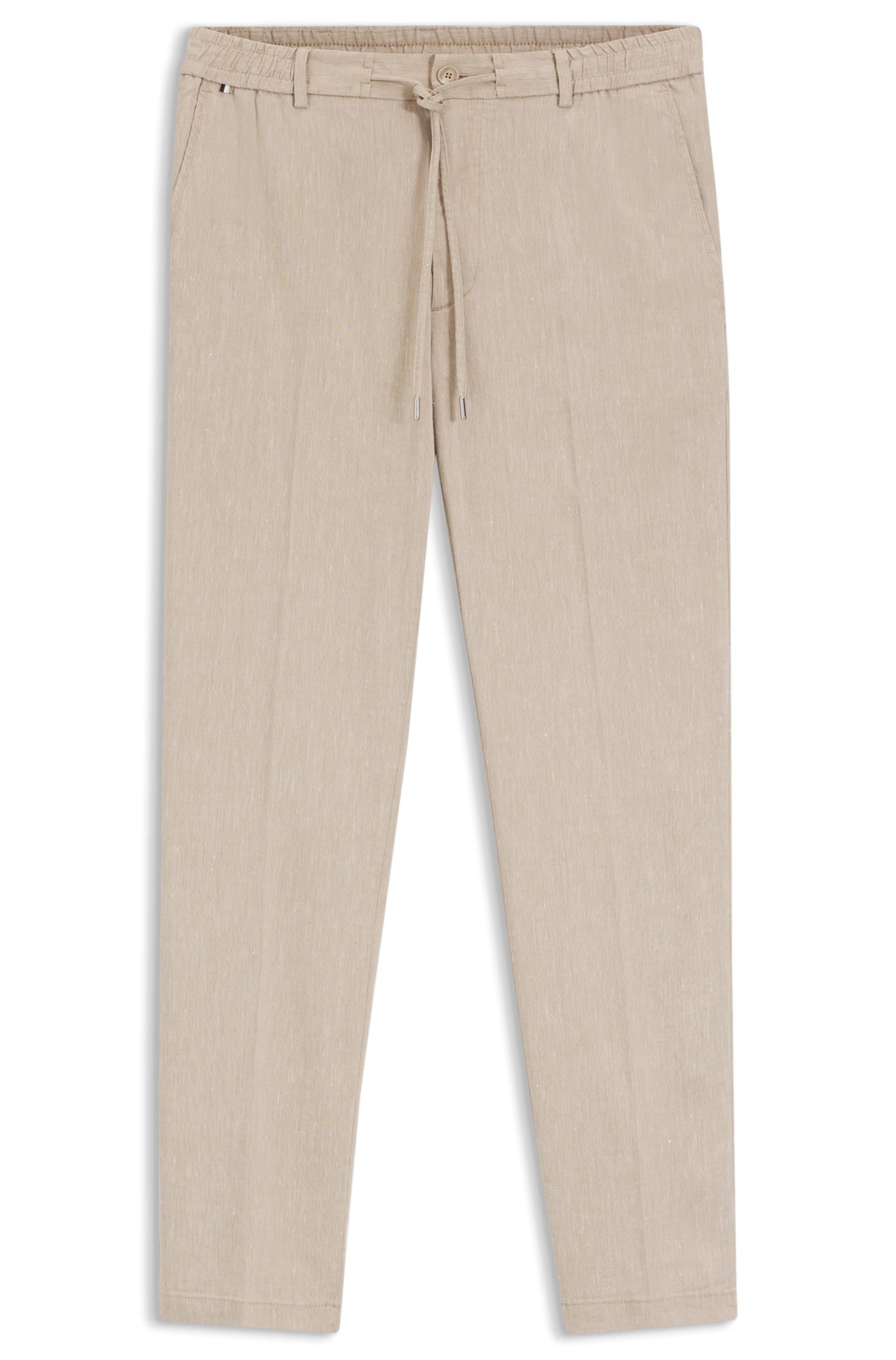 Bukse - Modern Fit Trousers In A Linen Blend Open Beige
