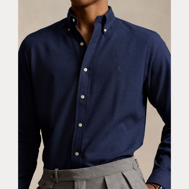 Skjorte - Custom Fit Performence Twill Shirt Navy Heather