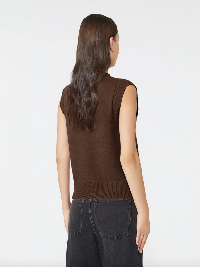 Vest - Carlos Cashmere knit gilet Chocolate