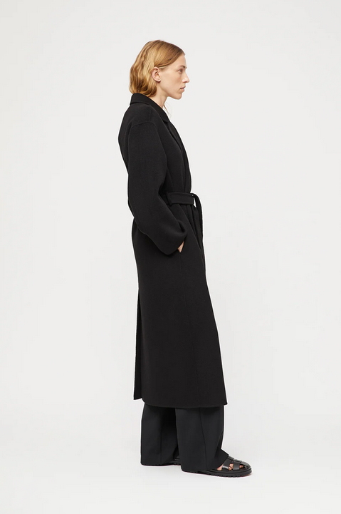 Kåpe - Double Wrap Coat Jet Black