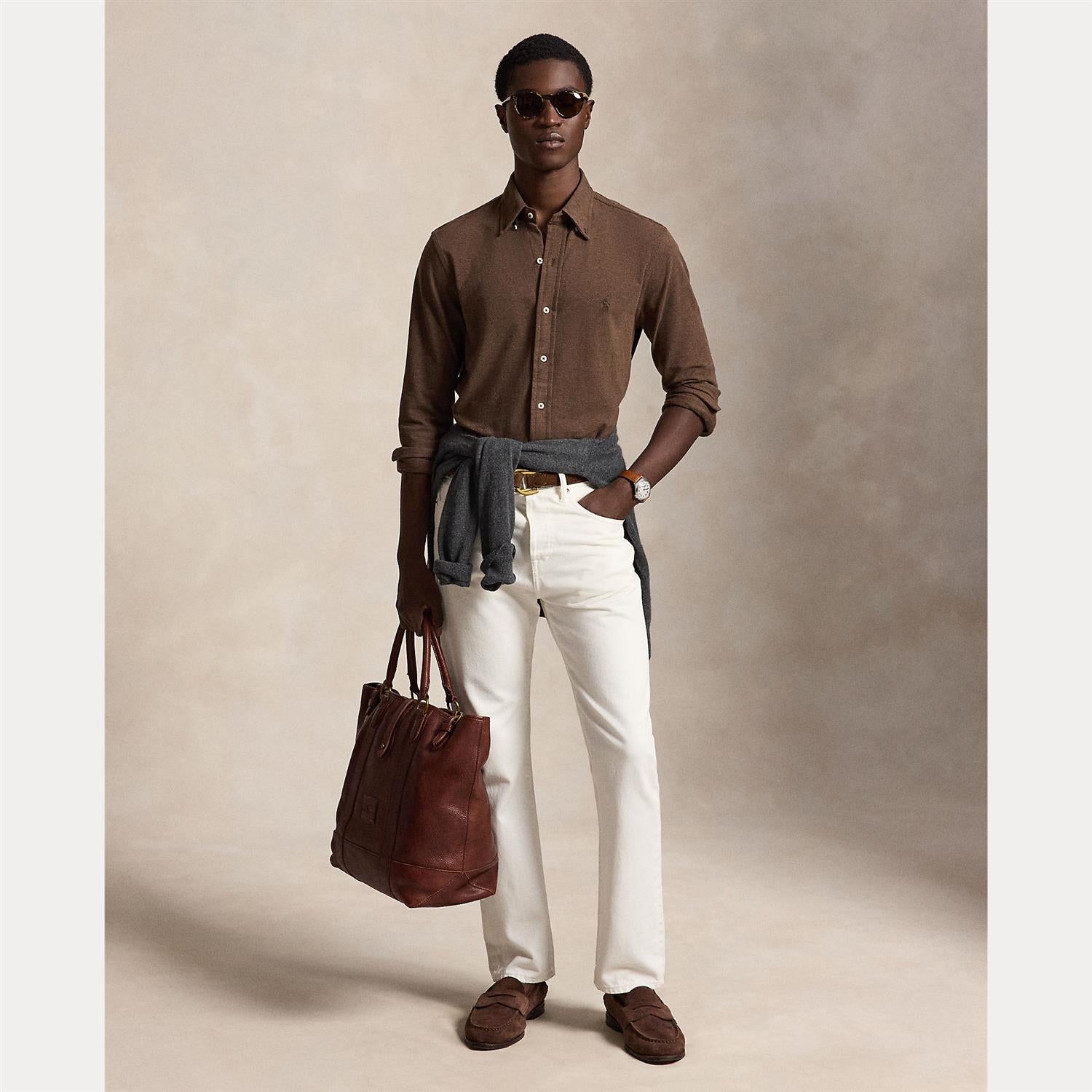 Skjorte - Featherweight Mesh Nutmeg Brown