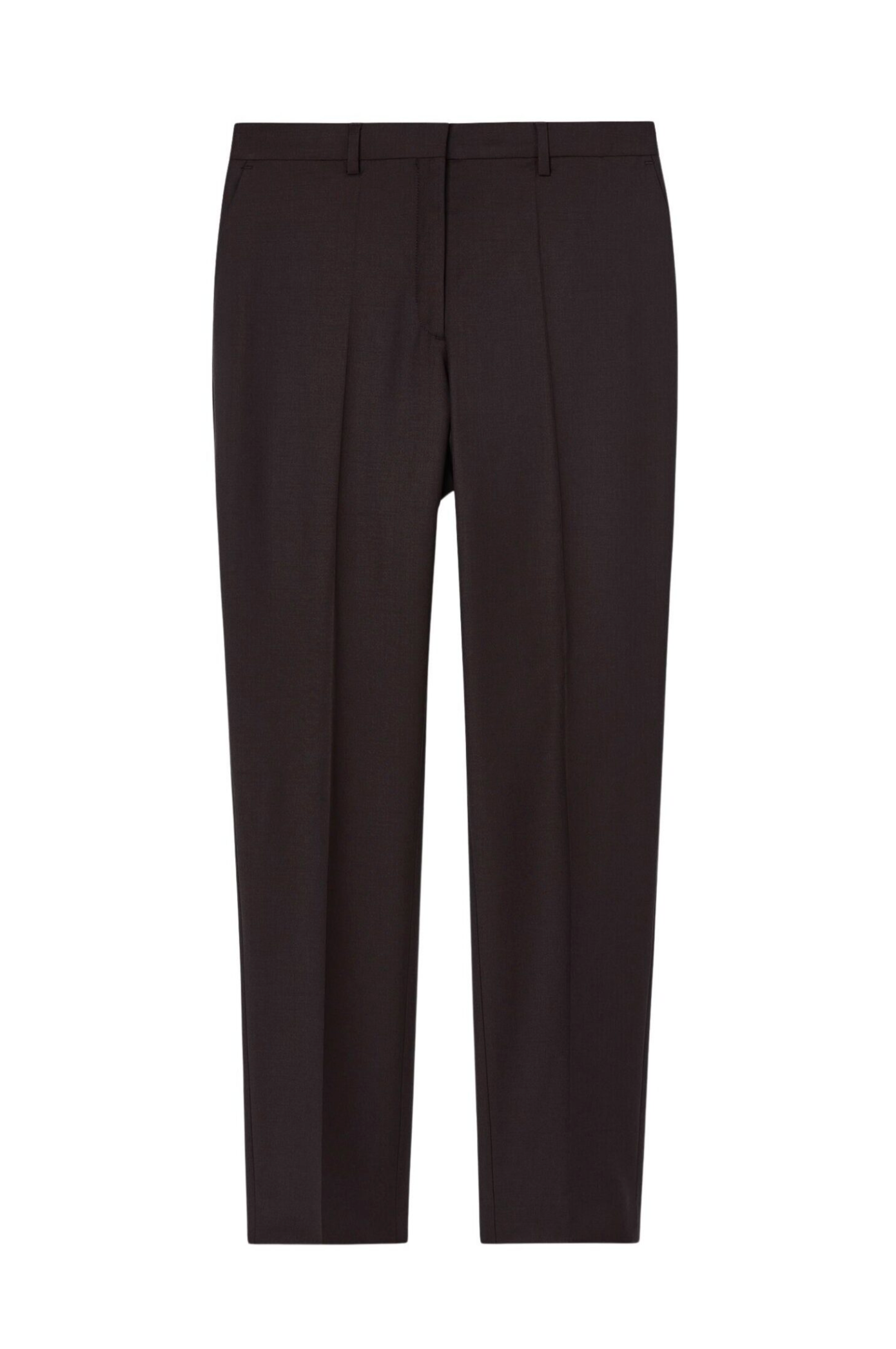 Bukse - Emma Cropped Cool Wool Trouser Dark Chocolate