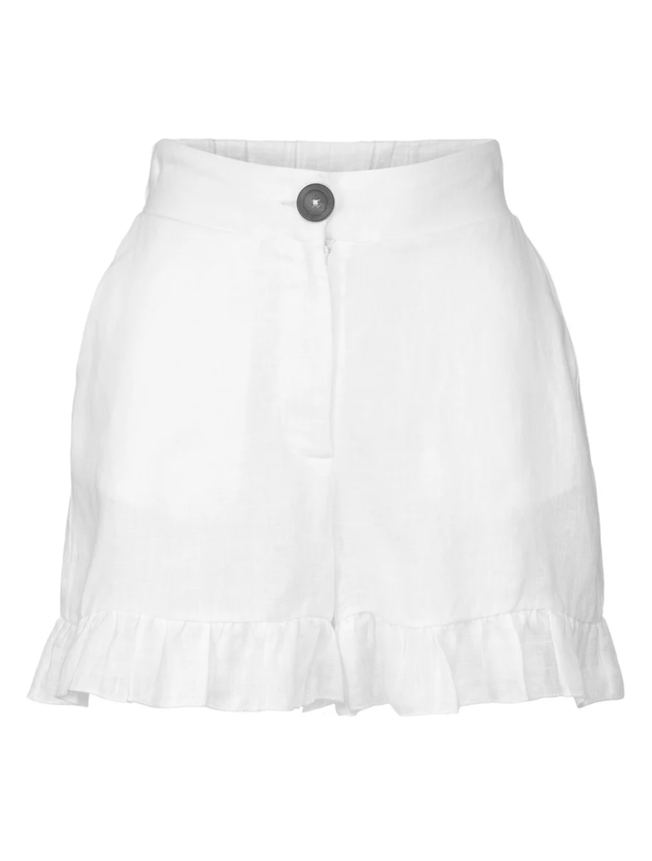 Shorts - Mynthe Linen Shorts White
