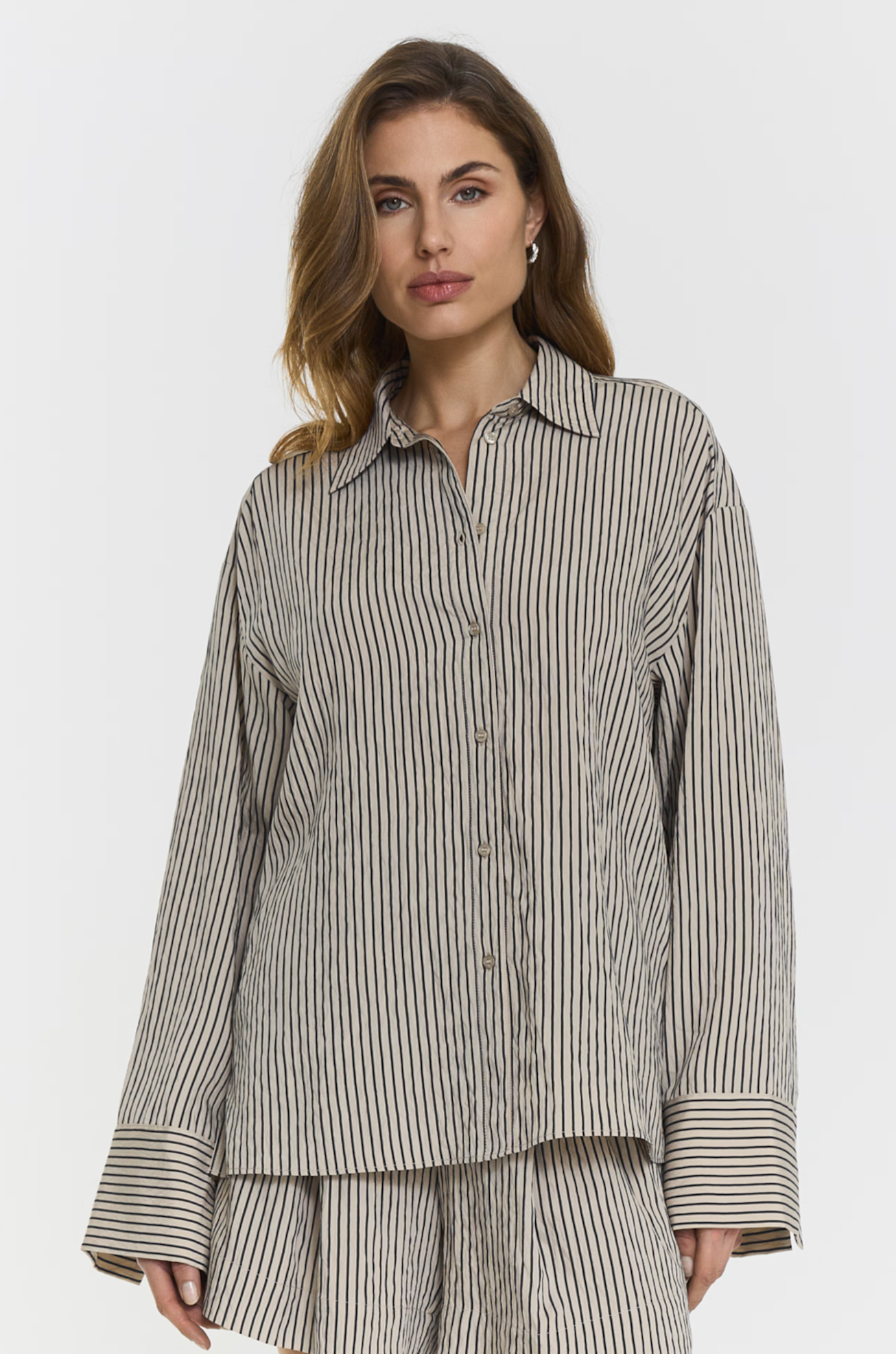 Topp - Arwa Shirt Navy Beige Stripe