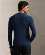 Genser - Slim Fit Washable Wool Crewneck Sweater Navy Heather