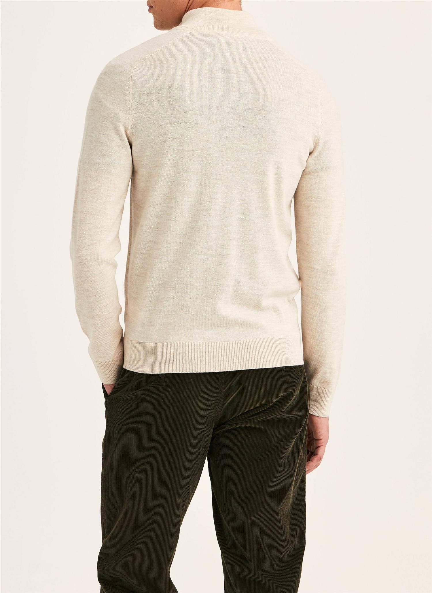 Genser - Merino John Zip Off White