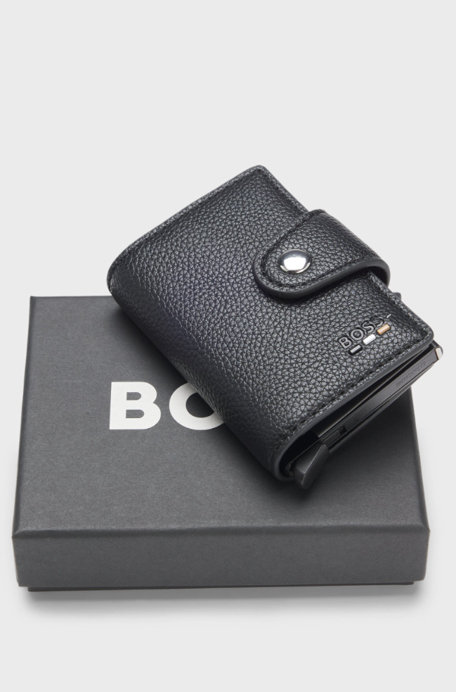 Kortholder - Grained Faux-Leather Card Holder Black