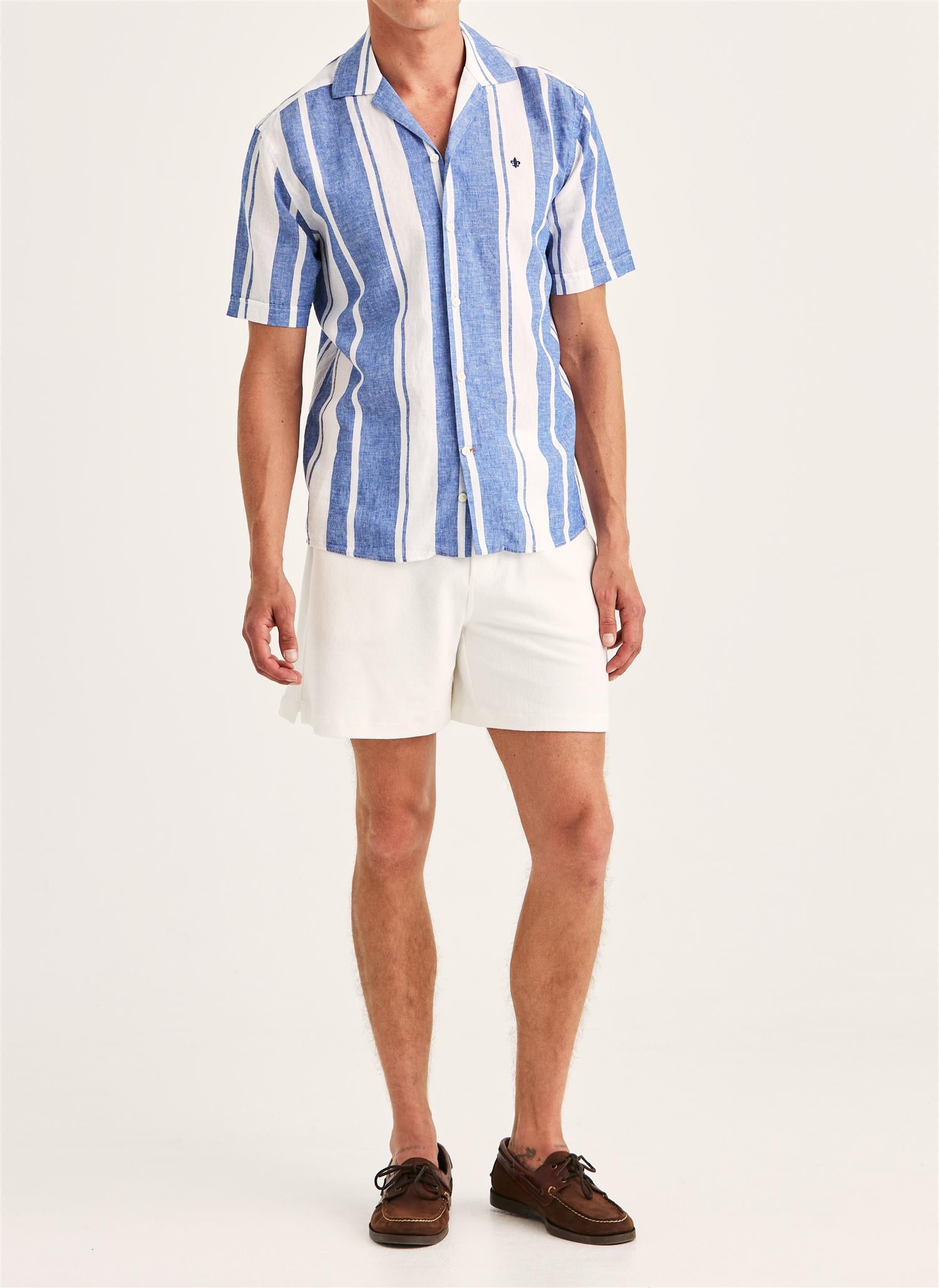 Linskjorte - Resort Linen SS Shirt-Classic Fit Blue