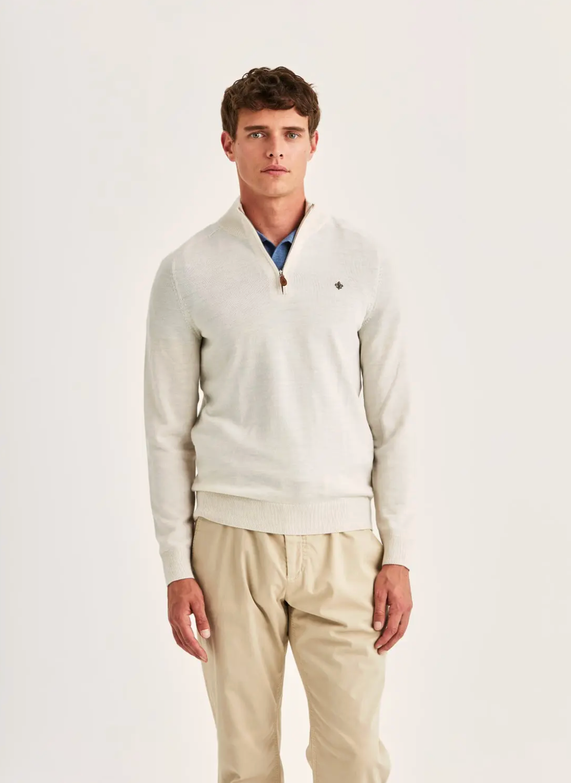 Genser - Merino John Zip Off White