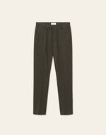 Bukse - Como Reg Wool Suit Pants Forest Green Melange