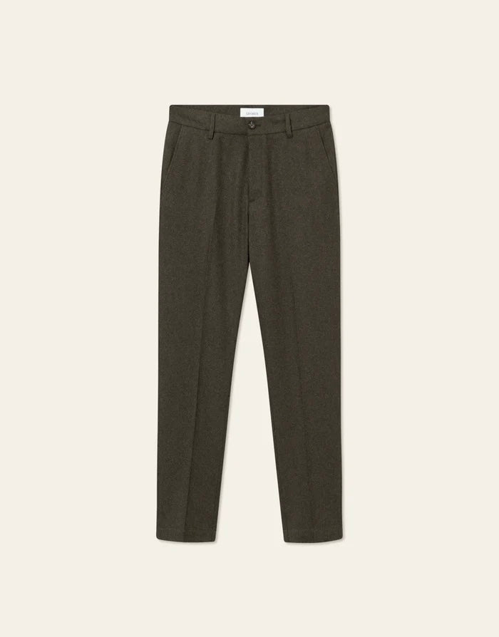 Bukse - Como Reg Wool Suit Pants Forest Green Melange