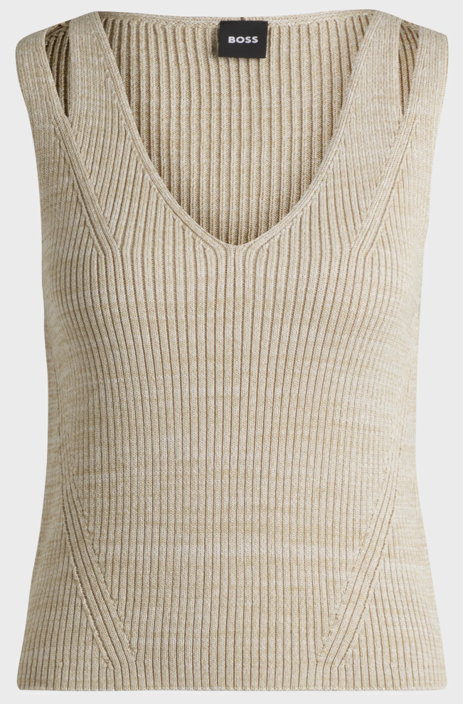 Topp - Fiani Sleeveless Knitted Top With V Neckline Open Miscellaneous