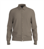 Cardigan - Virgin Wool Cardigan With A Polo Collar Open Brown