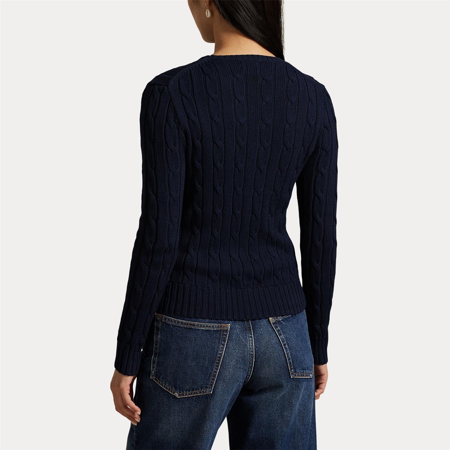 Genser - Cable-Knit Cotton Crewneck Sweater Hunter Navy