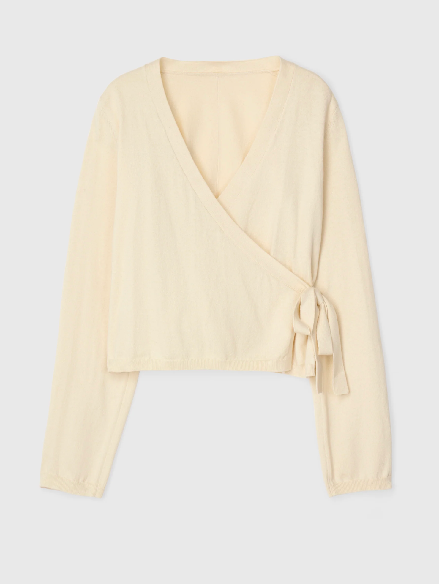 Cardigan - Cotton Cashmere Wrap Cardigan Full Cream