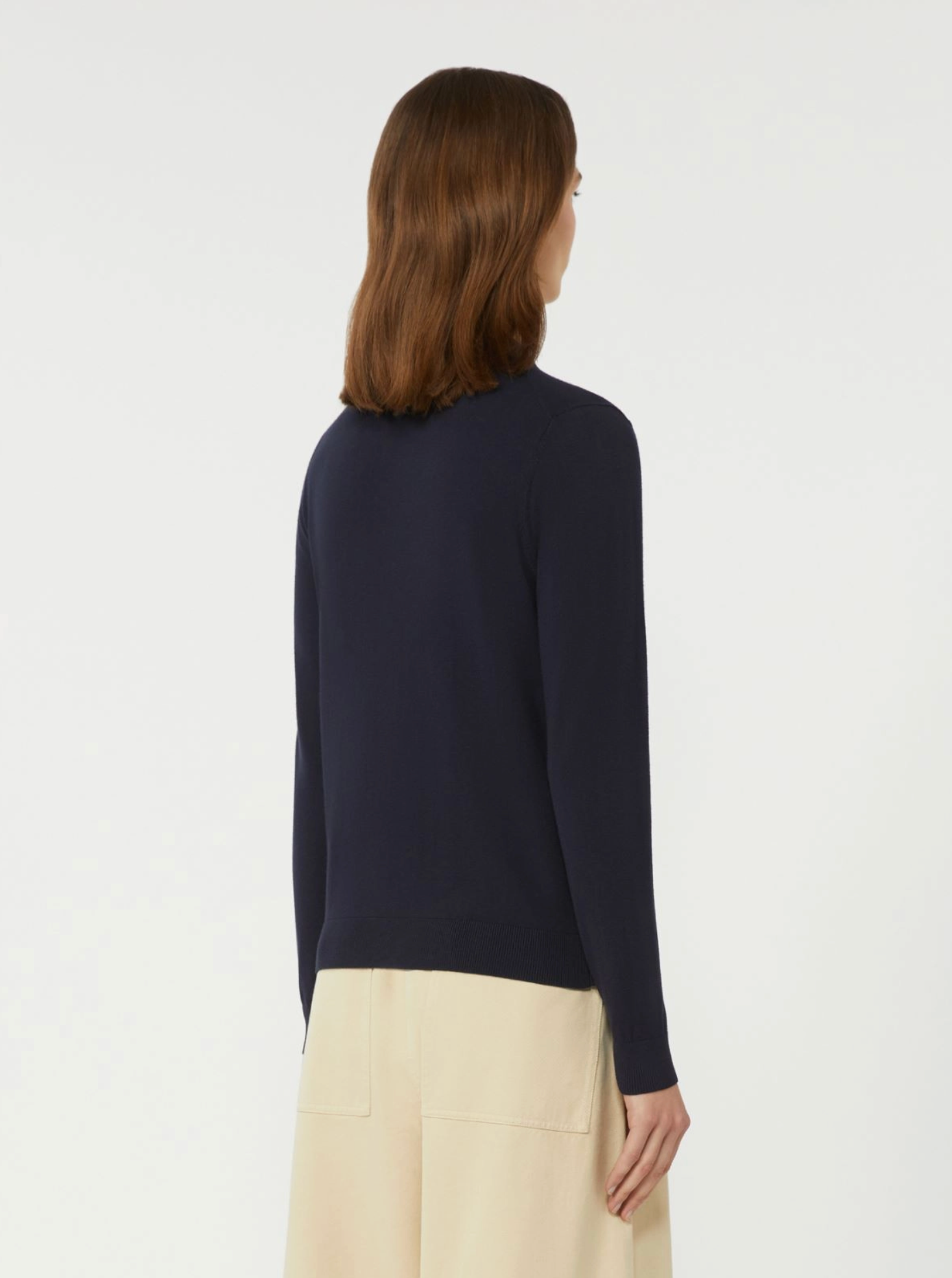 Genser - Viscose Polo-neck Sweater Navy