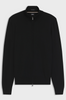 Genser - Zip Up Sweater In Merino Wool Black