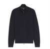 Cardigan - Cotton Cardigan With Diagonal Structure Dark Blue