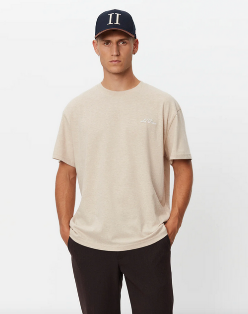 T-Skjorte - Crew T-Shirt Light Sand Melange/White