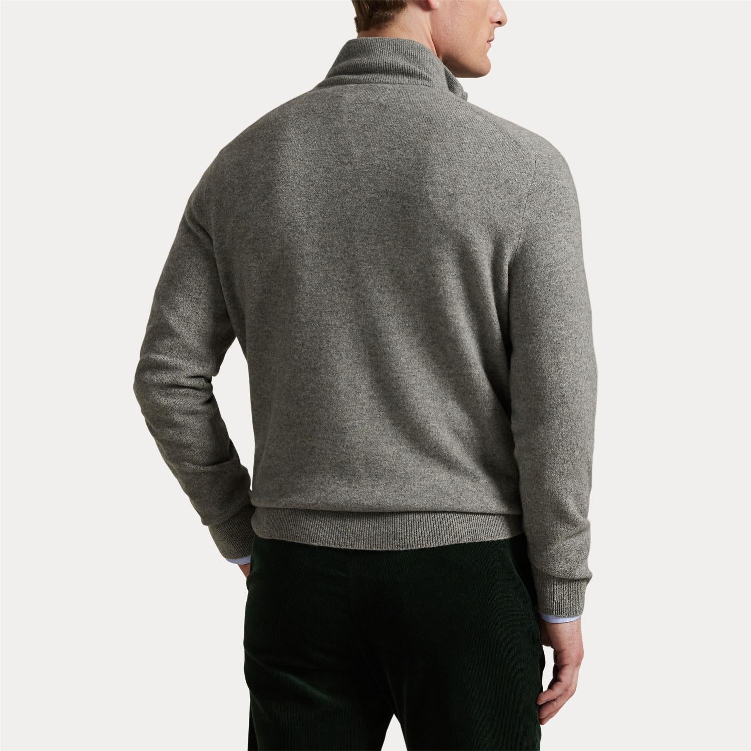 Genser - Wool Quarter-Zip Sweater Fawn Grey Heather