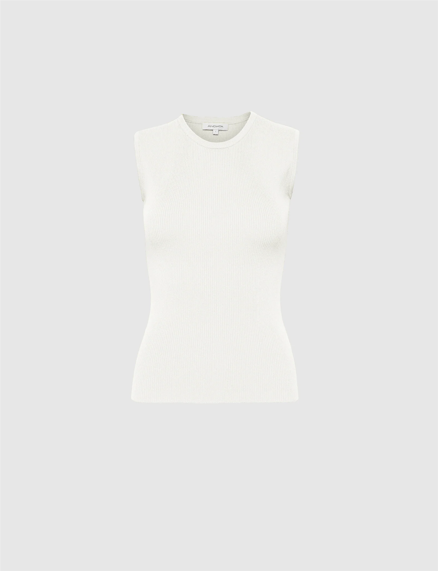 Topp - Griet Rib-Knit Top White