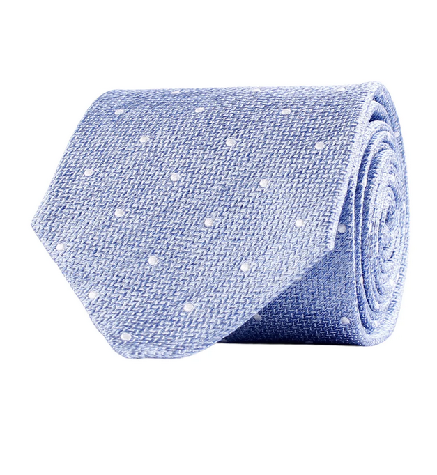 Slips - Classic Tie Dot On Fishbone 421 Sky Blue Melange