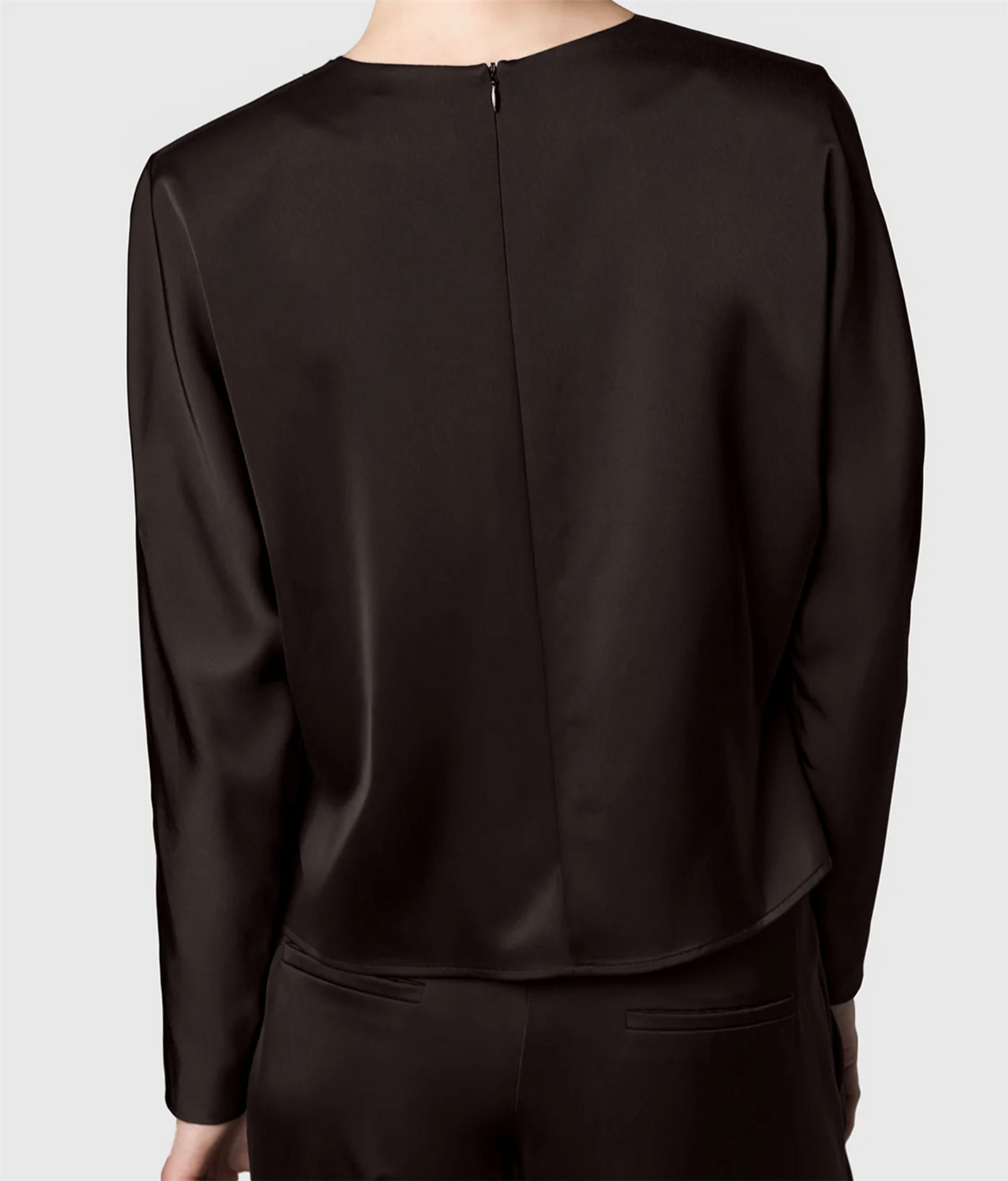 Bluse - Cedar Satin Blouse Chocolate