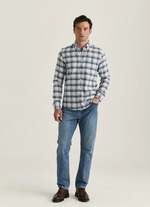 Skjorte - Soft Check  Flannel Slim Fit Shirt Blue