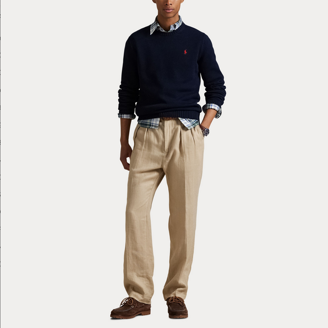 Genser - Cotton Crewneck Sweater Hunter Navy