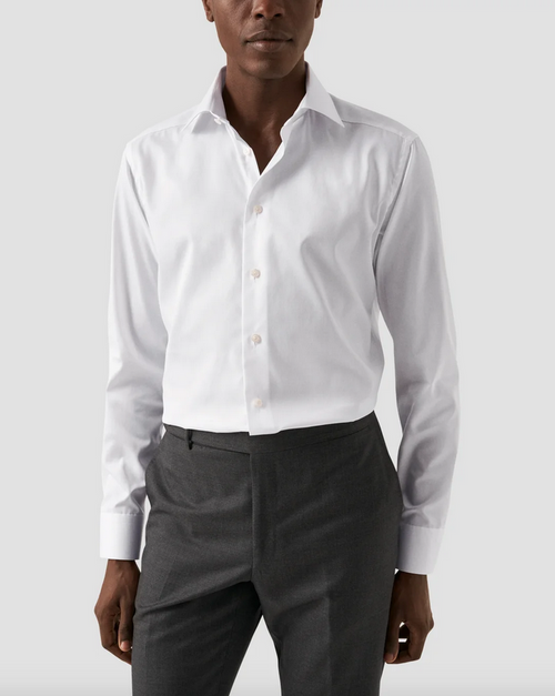 Skjorte - White Signature Twill Shirt Contemporary Fit