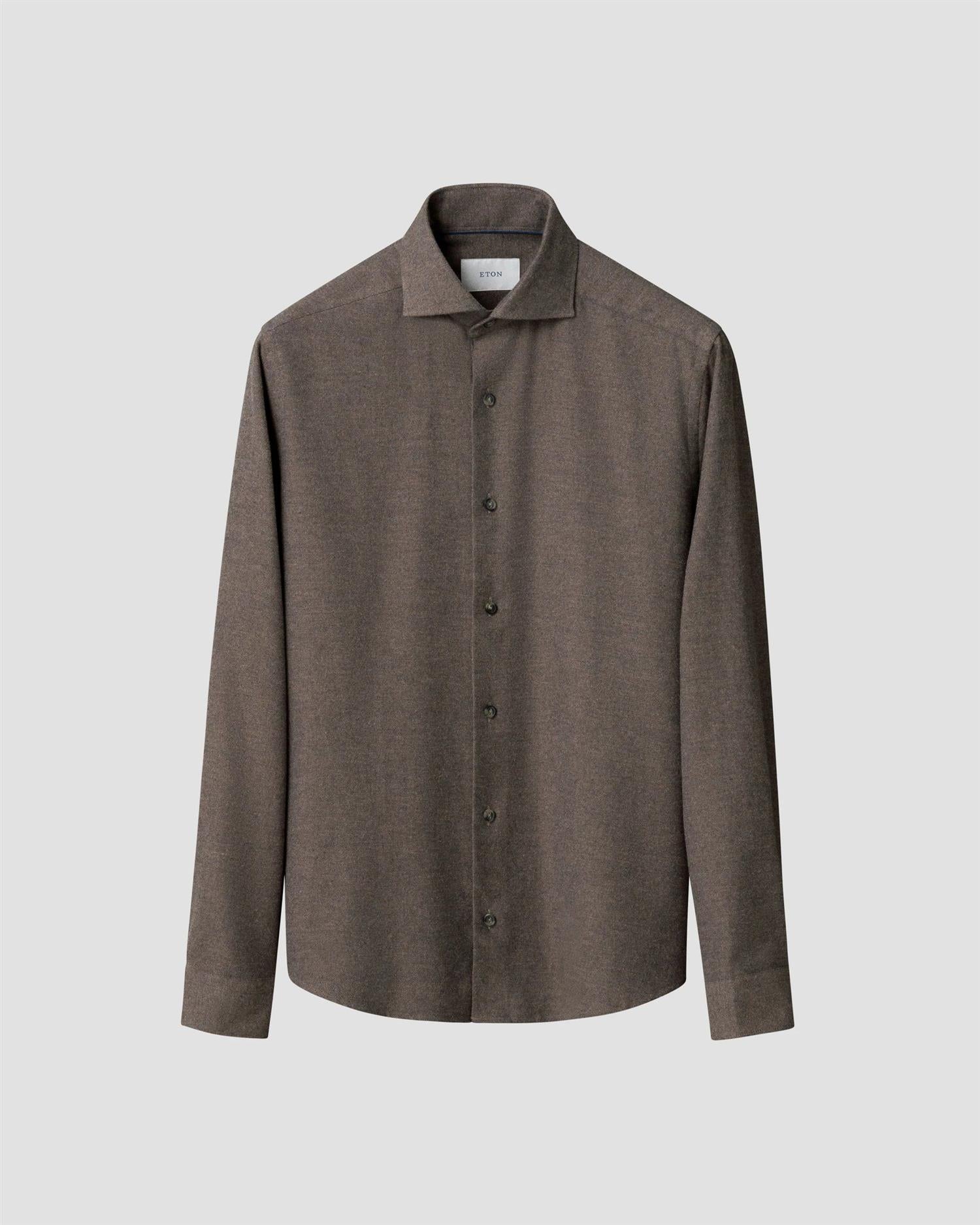 Skjorte - Solid Flannel Shirt Beige