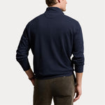 Genser - Luxury Jersey Quarter-Zip Pullover Aviator Navy