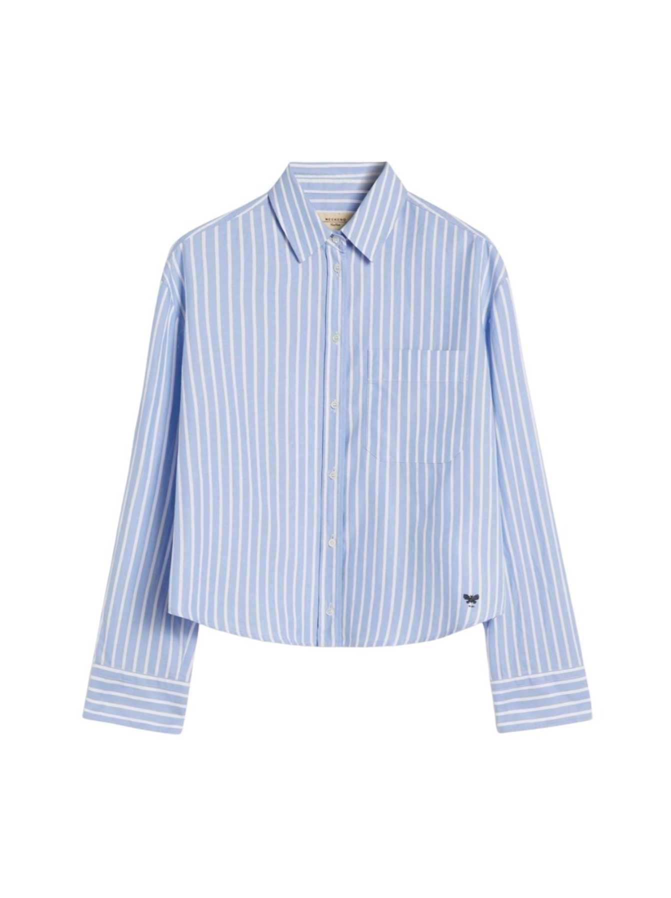 Skjorte - Cartone Striped Cotton Oxford Shirt Light Blue