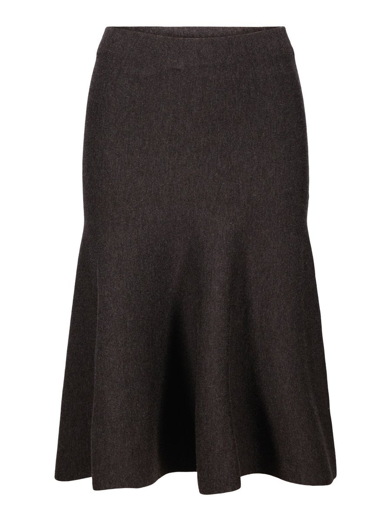 Skjørt - Darja Merino Skirt Dark Brown Melange