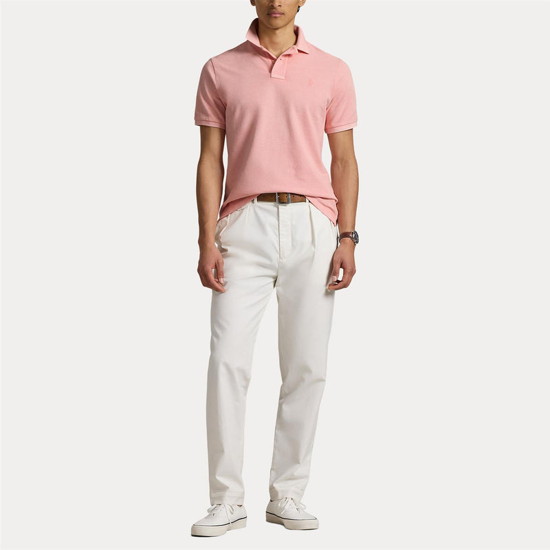 Pique - Custom Slim Mineral-Dyed Mesh Polo Shirt Rose