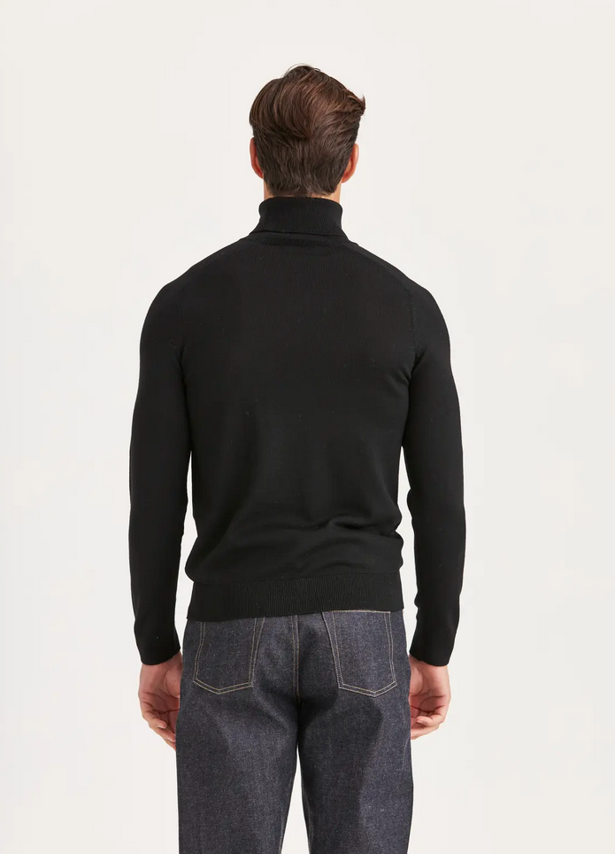 Genser - Merino Roller Neck Black