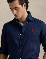 Linskjorte - Custom Fit Linen Shirt Newport Navy