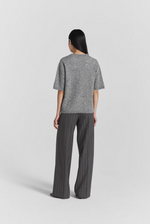 Genser - Ellie Short Sleeve Knit Grey Melange