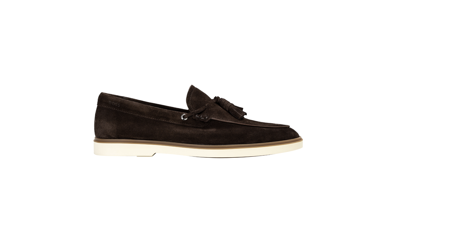Loafers - Hedley Suede Loafers Tassel Trim Dark Brown