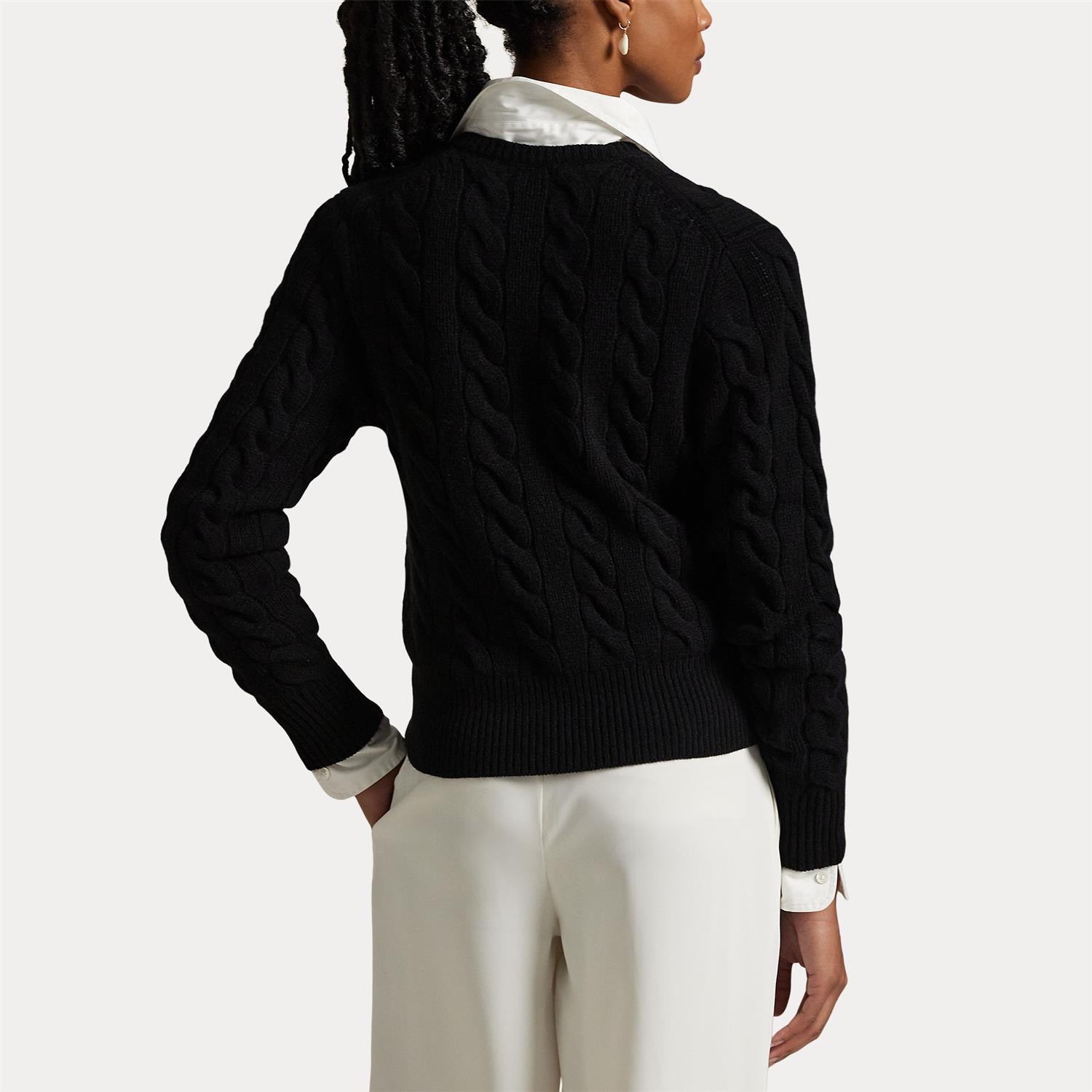 Cardigan - Cable-Knit Wool-Cashmere Cardigan Polo Black
