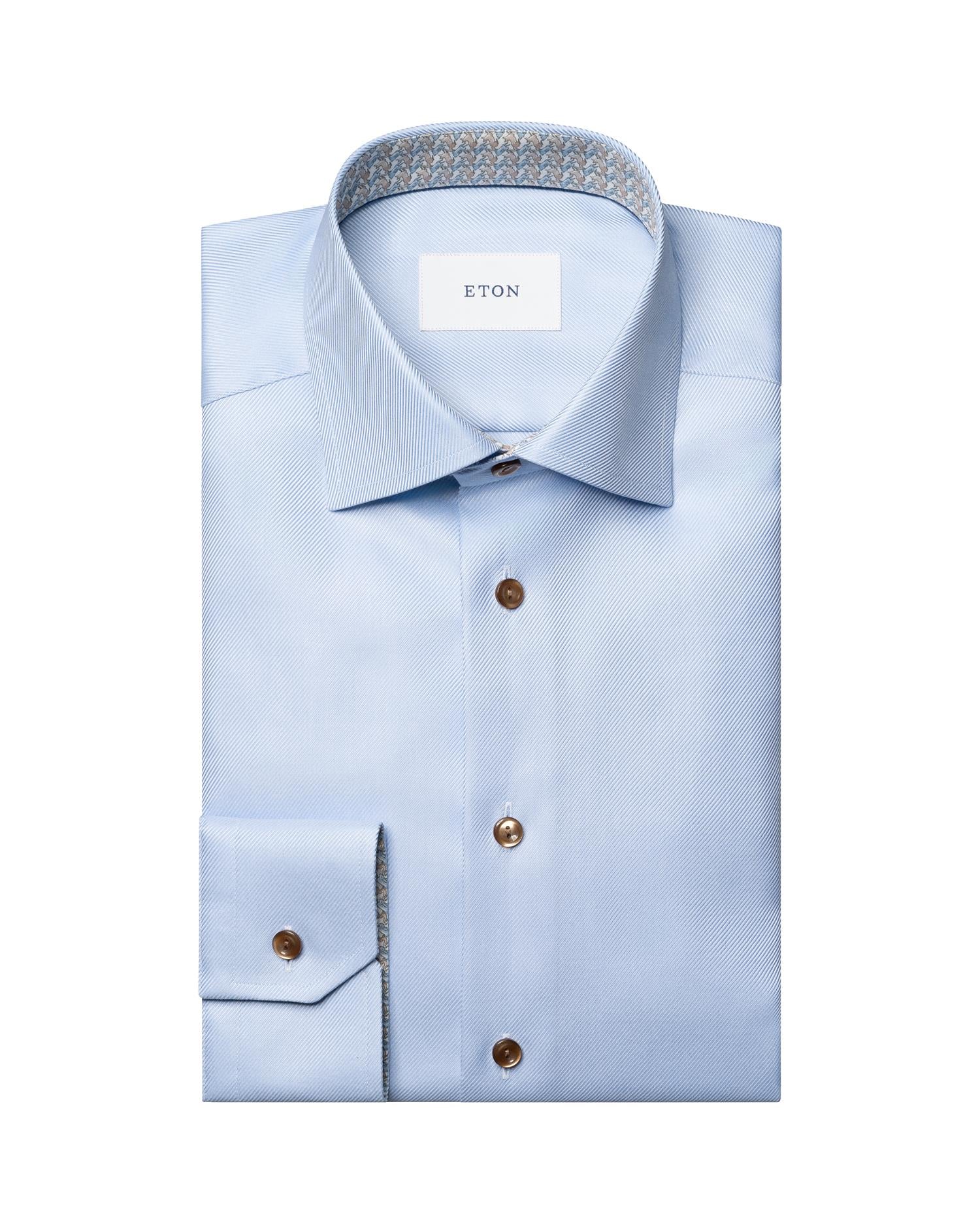 Skjorte - Geometric Effect Textured Twill Shirt Slim Fit