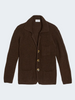 Cardigan - English Rib Button Sweater Dark Brown