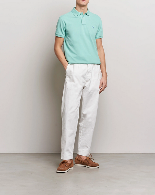 Pique - Custom Slim Fit Mesh Polo Shirt Celadon