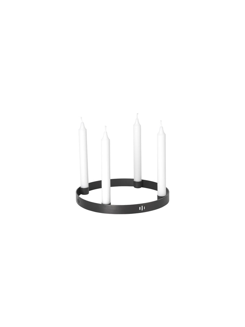 Adventsstake - Candle Circle Holder Small Black Brass