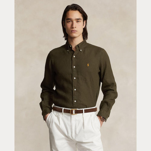 Skjorte - Custom Fit Linen Shirt Armadillo