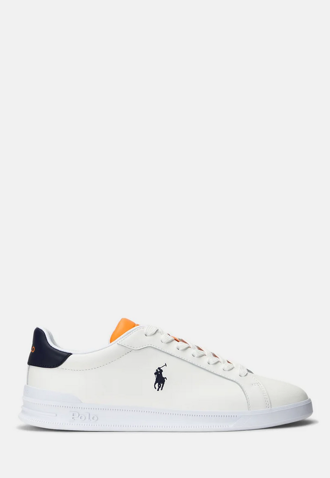 Sneakers - Heritage Court Leather Sneaker White/Navy/Orange