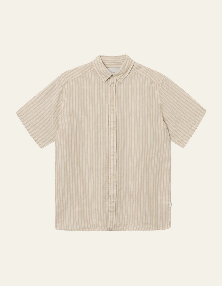 Skjorte - Kris Linen SS Shirt Light Desert Sand